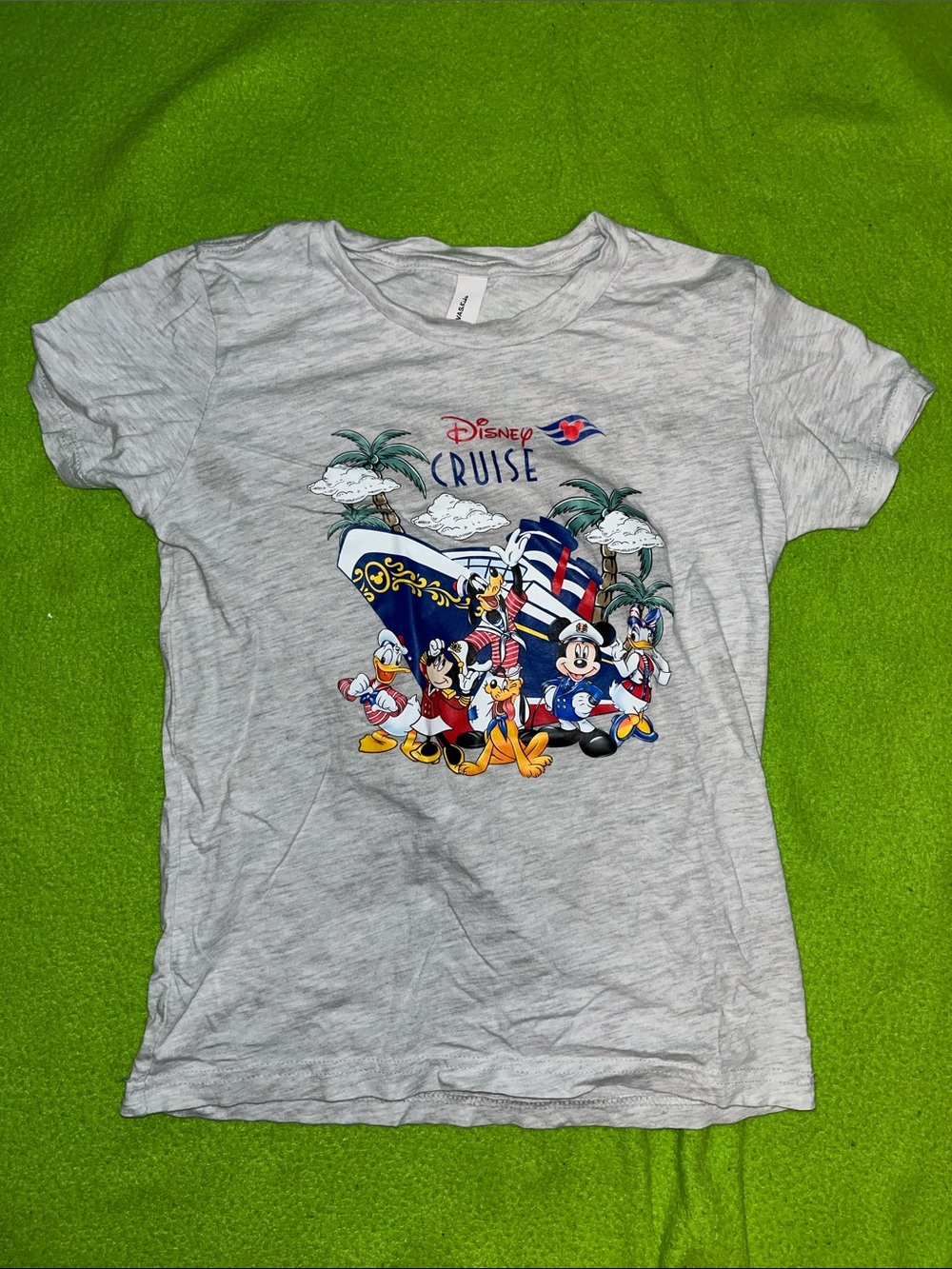 Disney Gray Short Sleeve Tee with Colorful Cruise Character Graphic